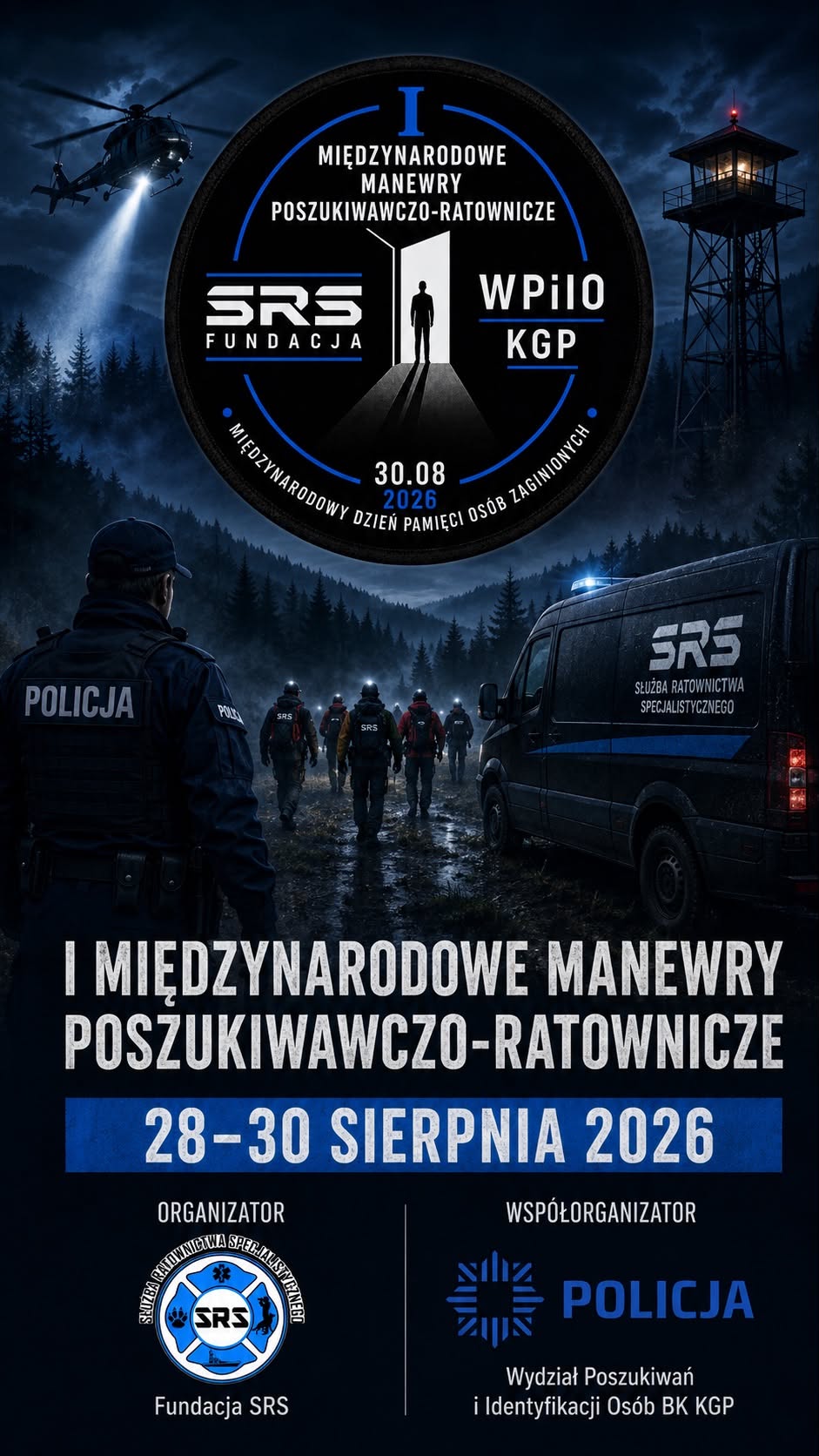 Plakat I Międzynarodowych Manewrów Poszukiwawczo-Ratowniczych
